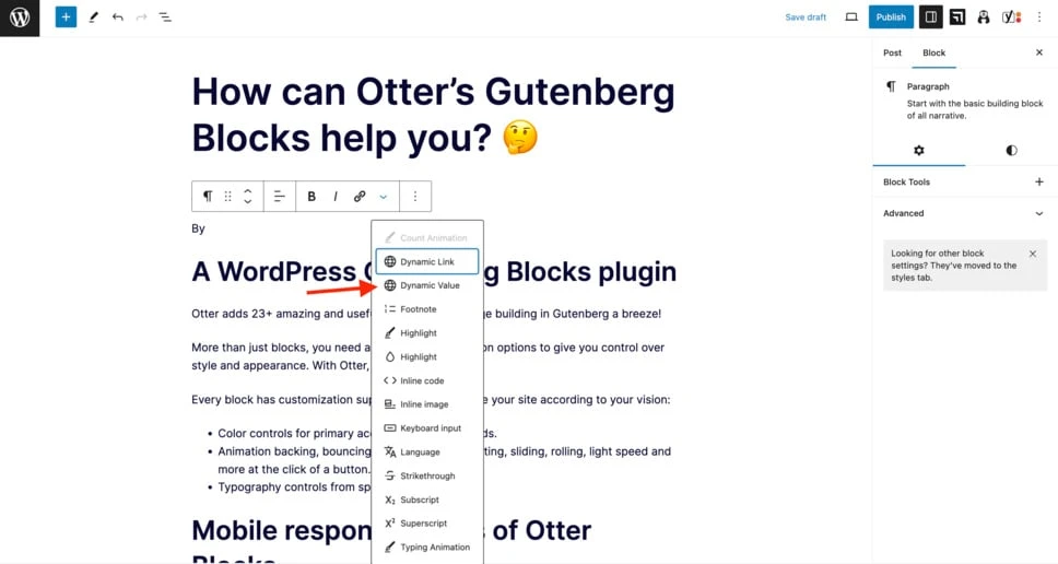 Gutenberg に動的値として著者名を追加します。