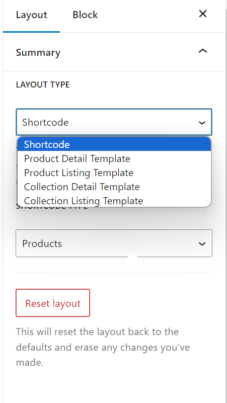 ShopWP Layout Builder-Einstellungen