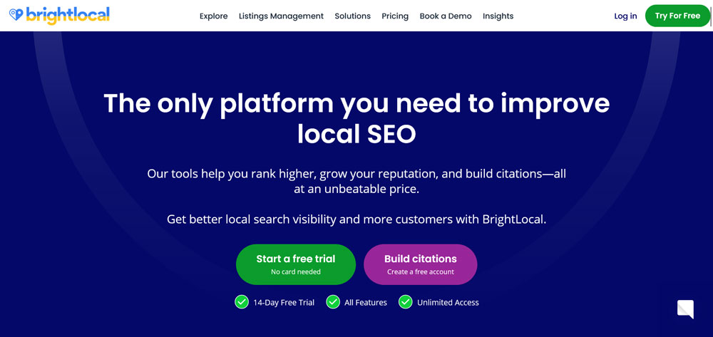 Brightlocal の最高の SEO ツール