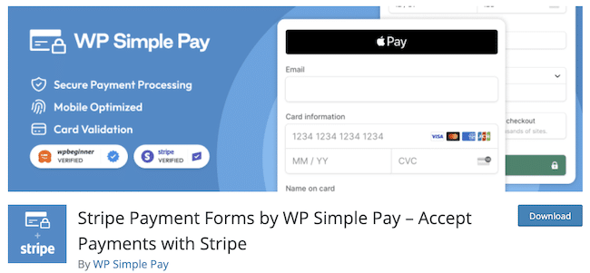 WP Simple Pay 플러그인