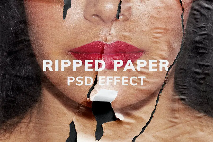 Effet de texture PSD en papier déchiré -