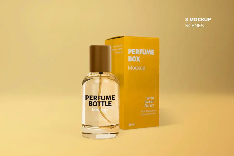 Profumo con scatola Mockup -