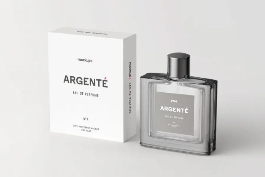 Mockup di packaging per profumi -