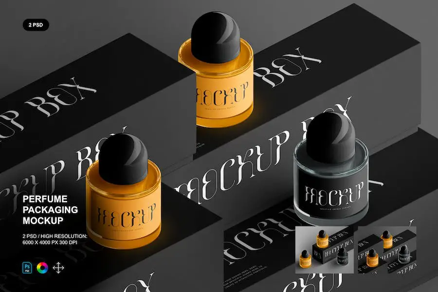 Mockup di confezione di profumi -