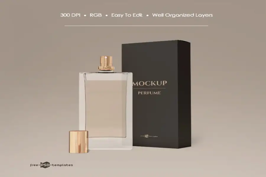 MOCKUP DI PROFUMO GRATUITO IN PSD -