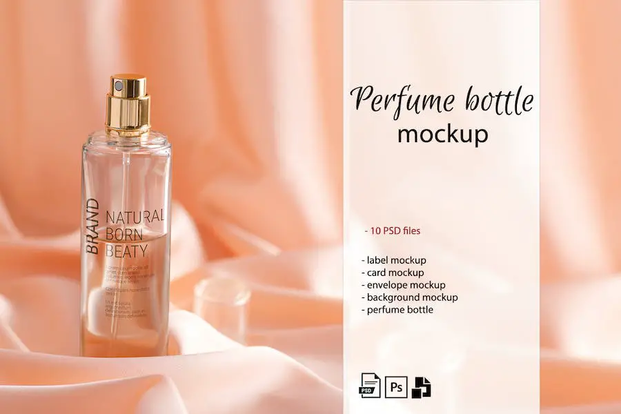 Set di mockup di bottiglia di profumo -