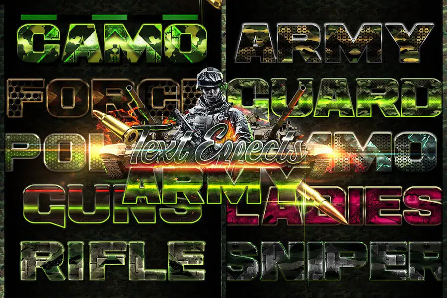 Army Photoshop-Texteffekte -