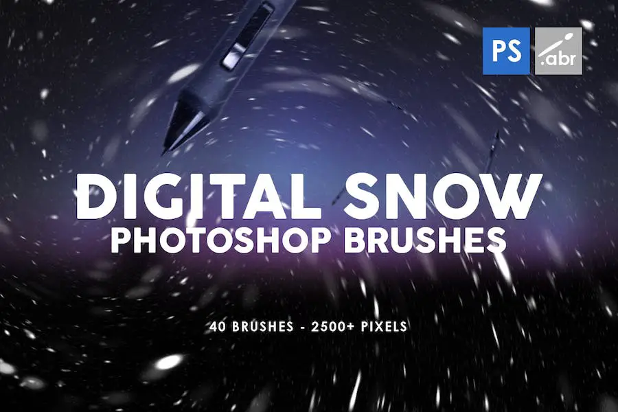 Pinceles digitales para Photoshop de nieve -