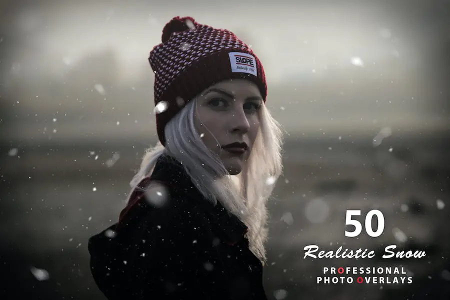 50 realistische Schneefoto-Overlays -