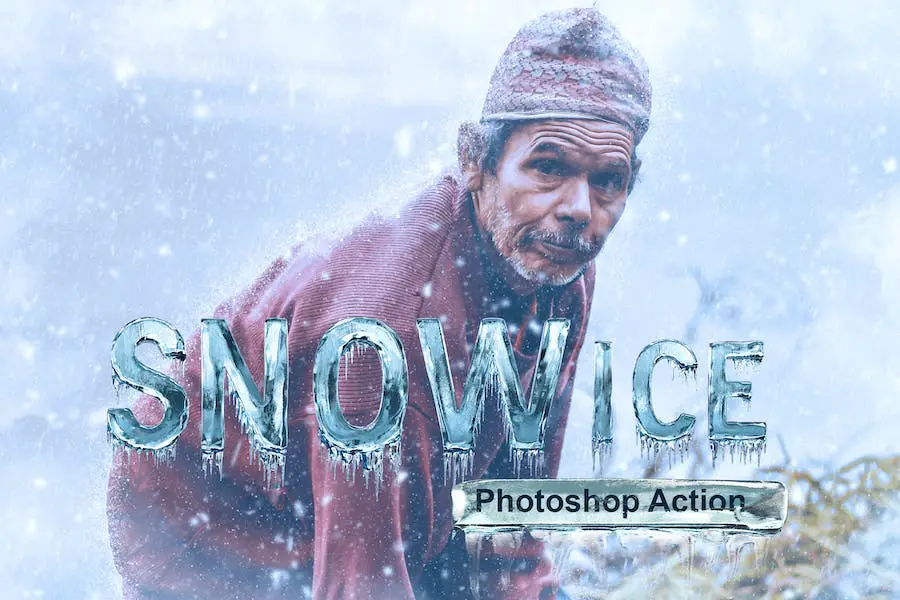 Azione Photoshop su neve e ghiaccio -