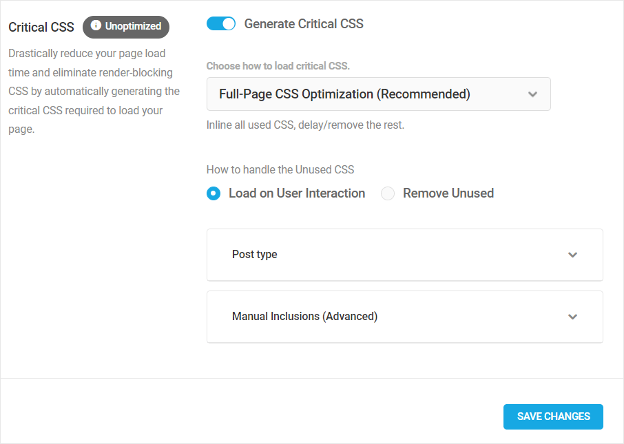 خيارات CSS الحرجة