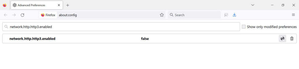 قم بتشغيل http3 في إعدادات متصفح Firefox