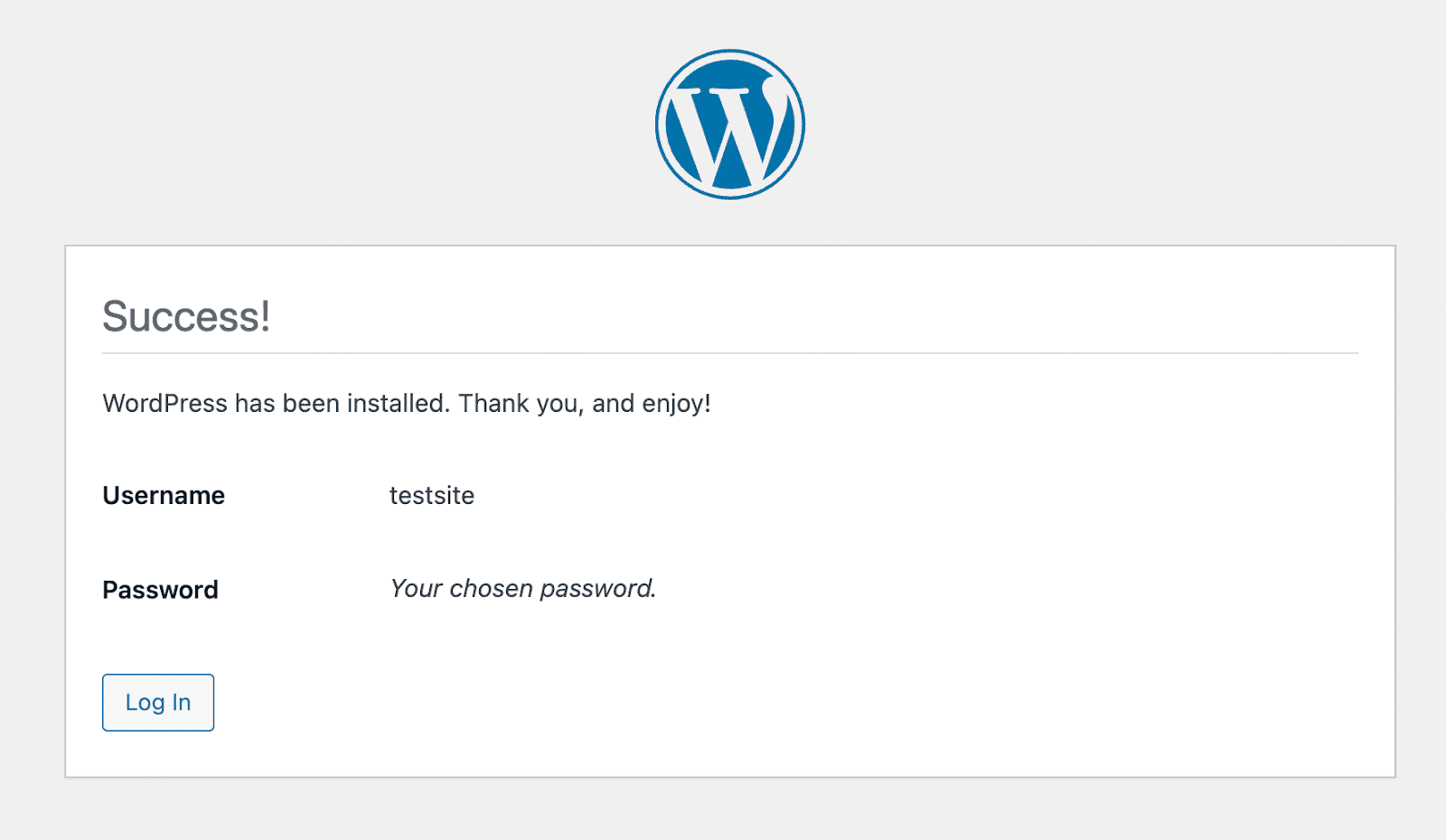 Când sunteți mulțumit de selecțiile dvs., apăsați butonul Instalați WordPress din partea din stânga jos a paginii.