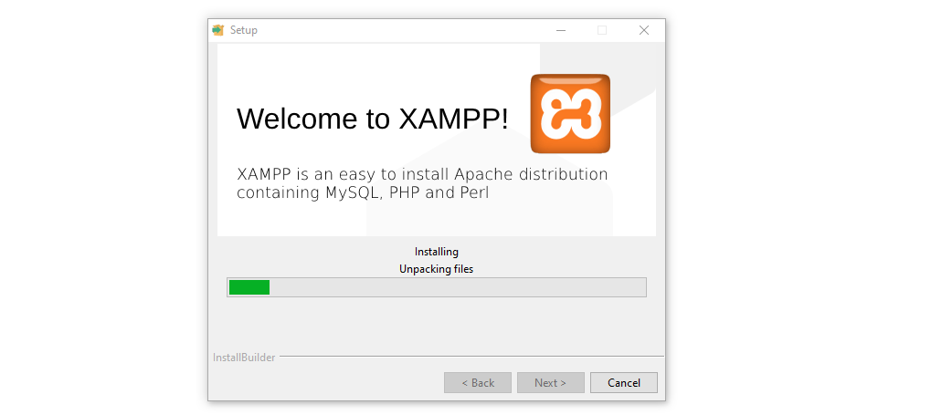 Выберите, где настроить XAMPP и на каком языке.