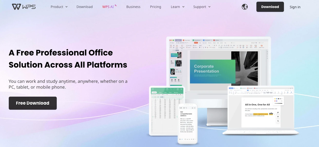 WPS Office constitue une excellente alternative à Office 365.