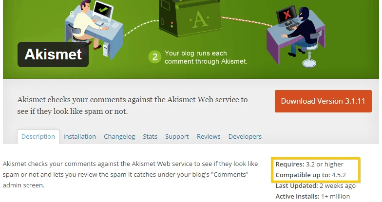 查看 Akismet WordPress 外掛程式的相容性