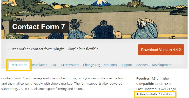 การดูการติดตั้งปลั๊กอิน WordPress ของแบบฟอร์มการติดต่อ 7