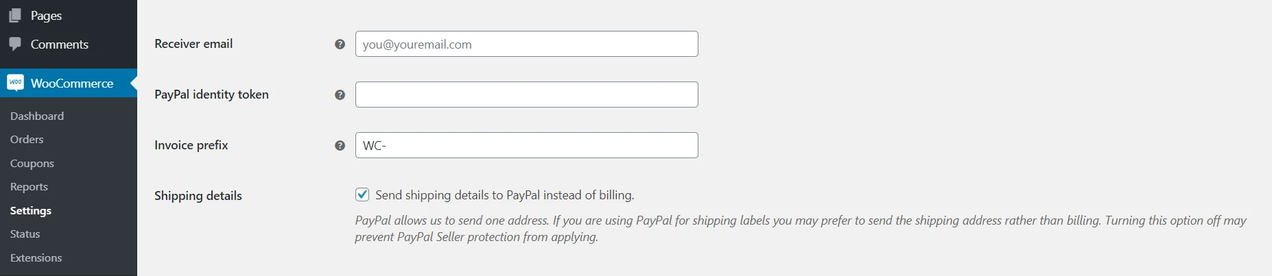 ضبط إعدادات PayPal الخاصة بك.