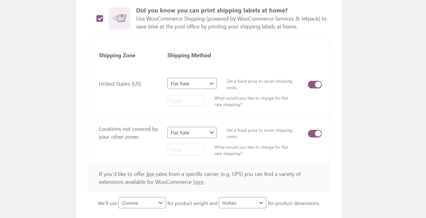 WooCommerce 教程中的另一个重要步骤是为您的 WooCommerce 商店设置送货。