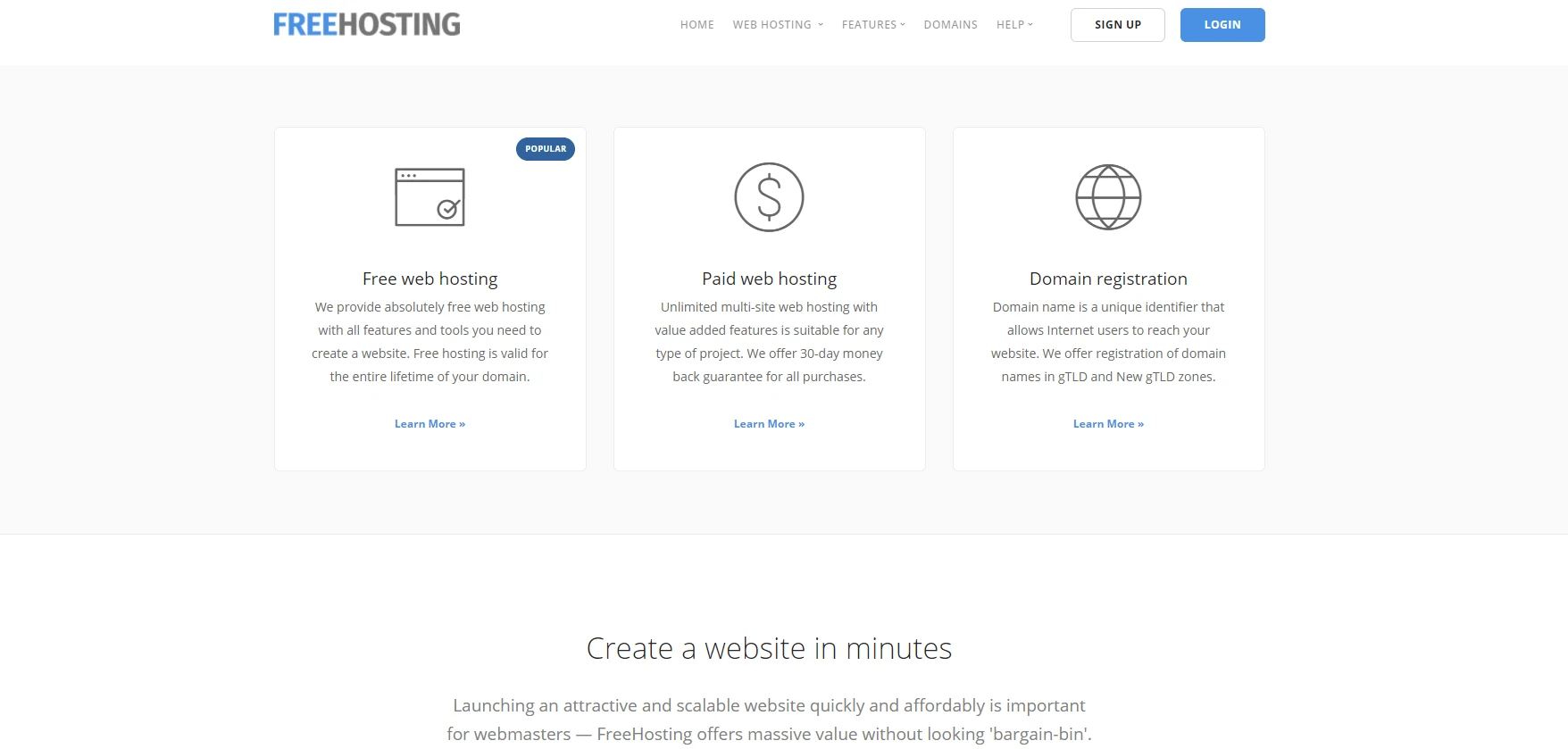 Hébergement de sites Web FreeHosting.