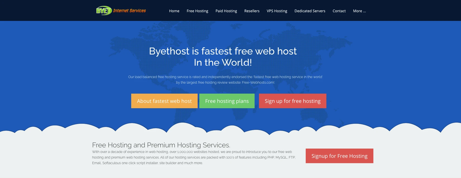 ByetHost bietet kostenloses Webhosting.