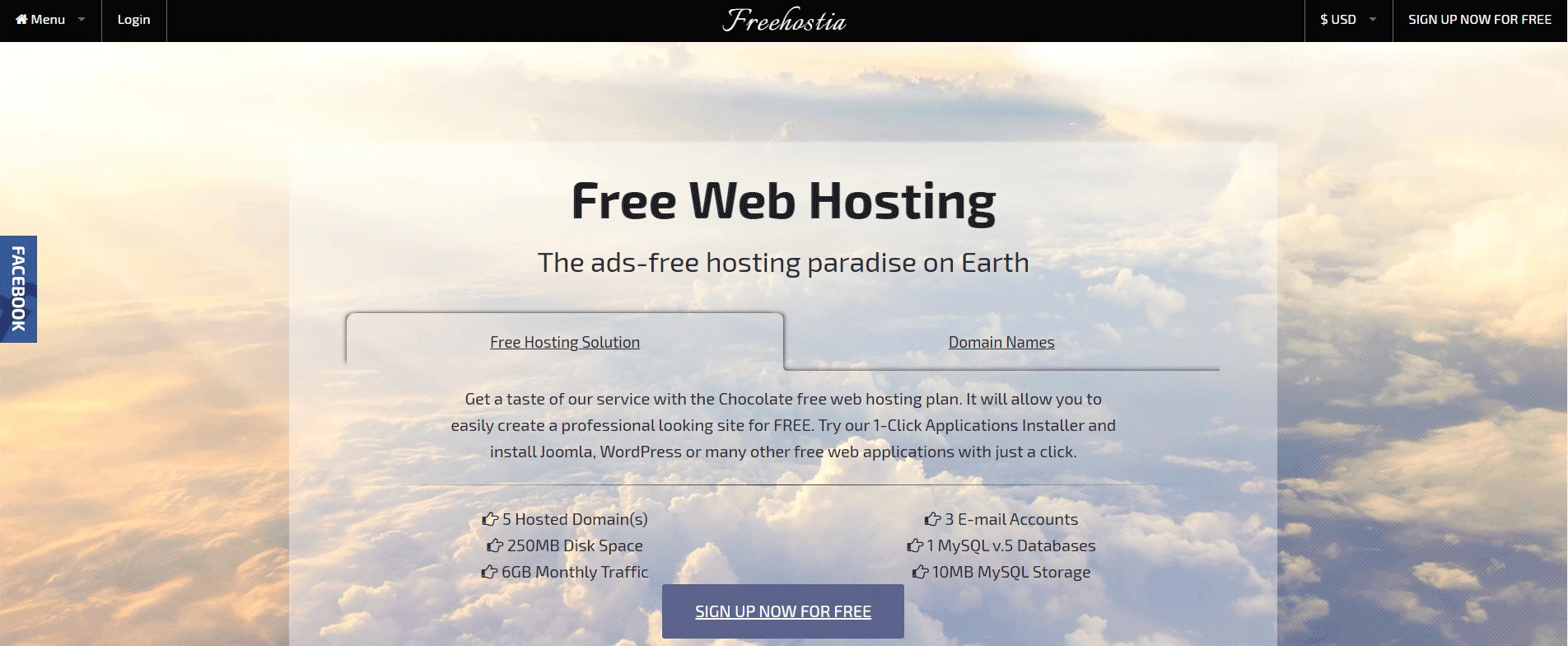 Freehostia の無料ウェブホスティング