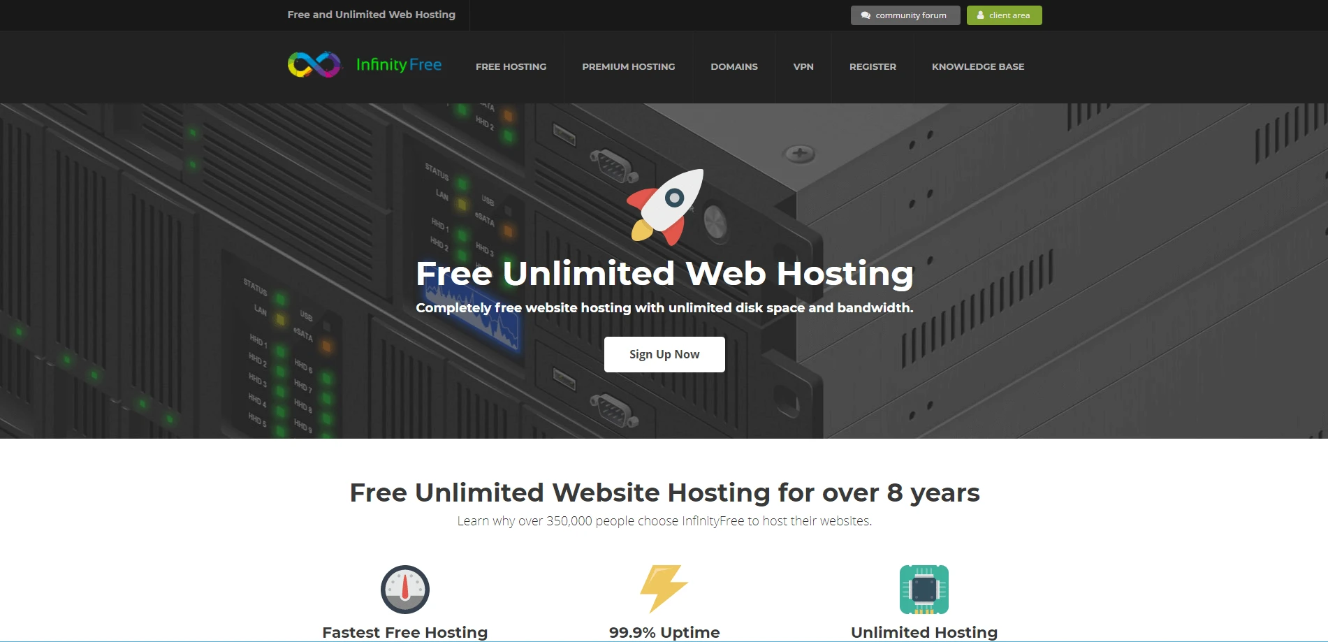 Kostenloses Webhosting von InfinityFree.