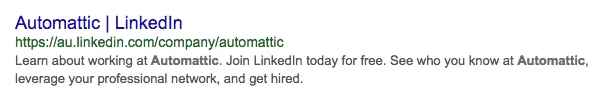 Meta descrição do LinkedIn