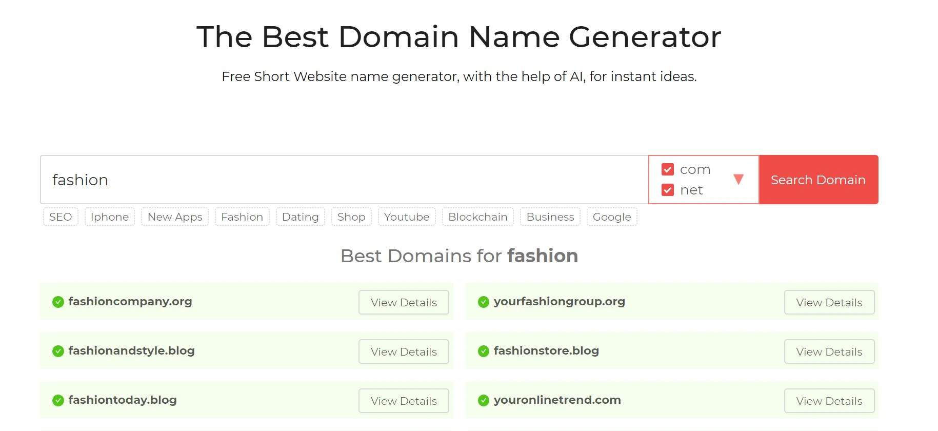 Generator nama domain DomainWheel.