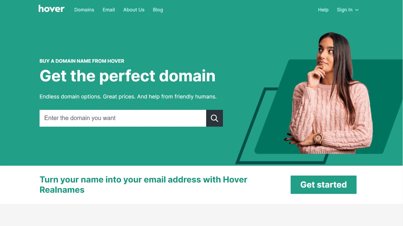 Hover adalah salah satu pendaftar domain terbaik.