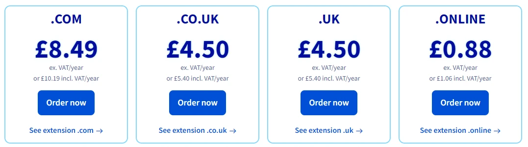 OVH fiyatlandırması İngiliz sterlini cinsindendir.