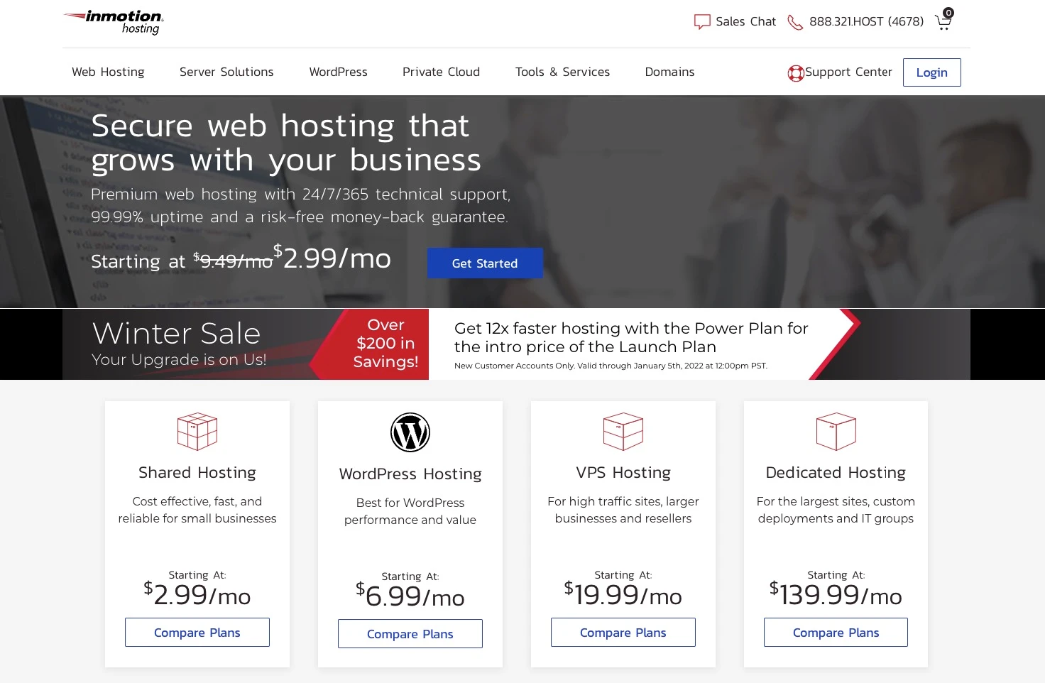 Paket hosting InMotion WooCommerce.