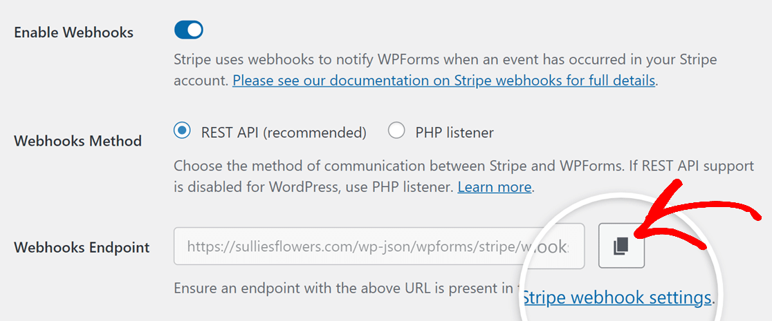 copy webhooks endpoint