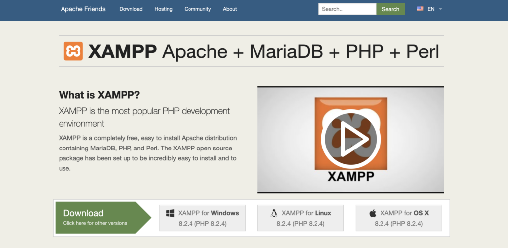 ambiente de desenvolvimento xampp