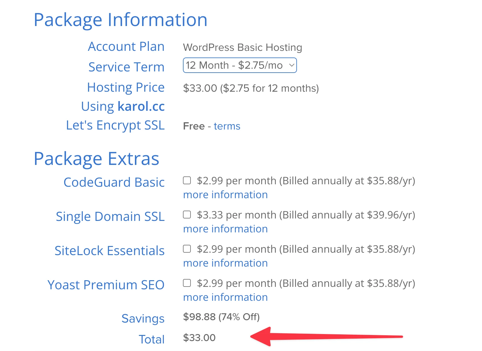 Bluehost kayıt işlemi.