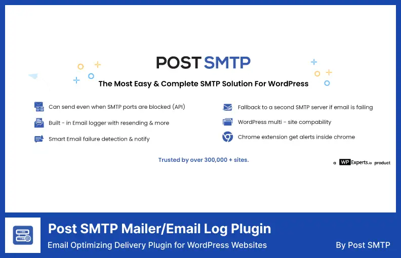 Plug-in Post SMTP Mailer/Email Log - Plug-in de entrega de otimização de e-mail para sites WordPress