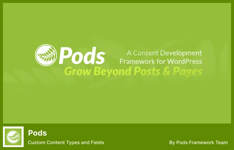 Plugin Pods – Types et champs de contenu personnalisés