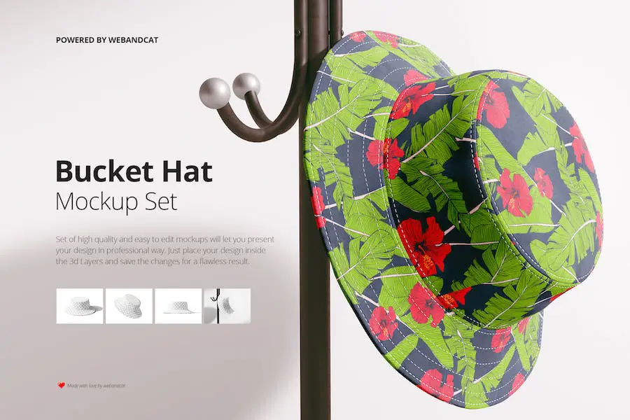 Mockup di cappello a secchiello -