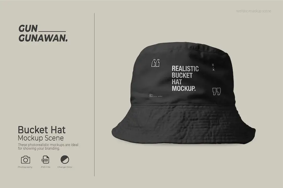 Mockup di cappello a secchiello -