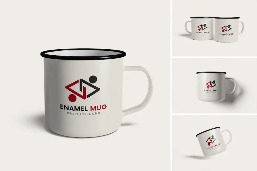 Maquete de caneca esmaltada -