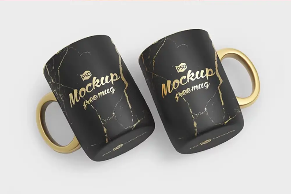 CONJUNTO DE MOCKUP DE CANECA DE ESMALTE GRATUITO -