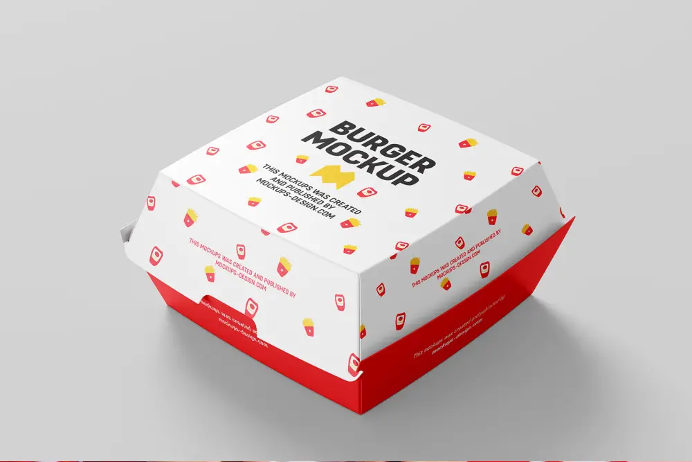 Mockup di scatola di hamburger -