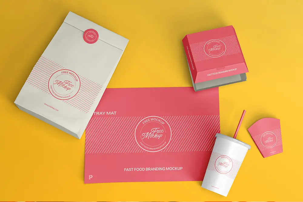 Mockup gratuito di branding per fast food -