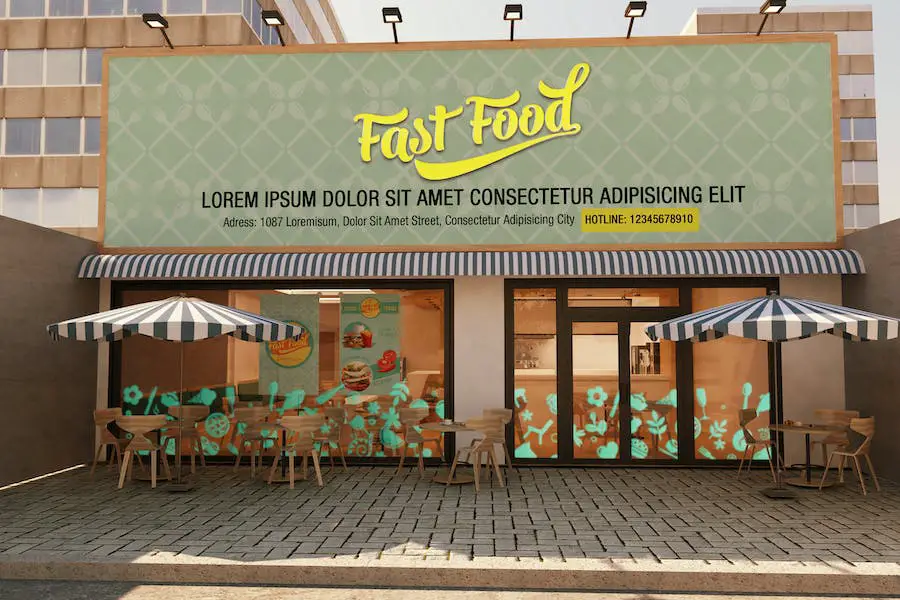 Il marchio mockup per i fast food -