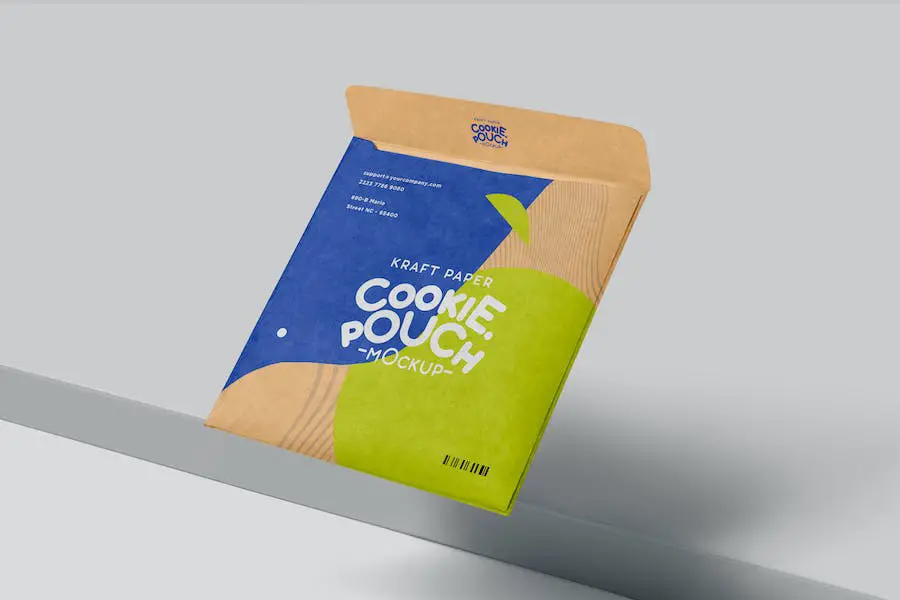 Mockup di buste per biscotti in carta Kraft -