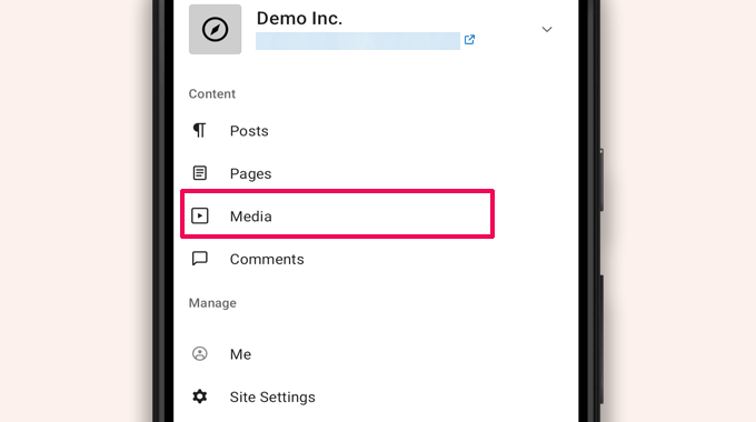 Manage media in WordPress app