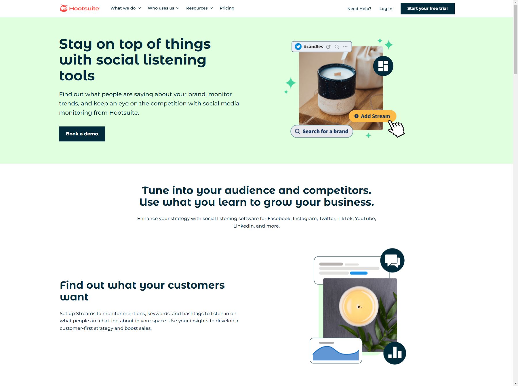 Herramientas de escucha social de Hootsuite