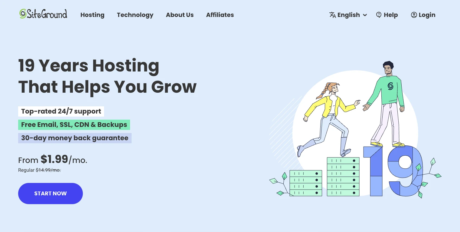 SiteGround offre alcuni dei migliori hosting per Django.