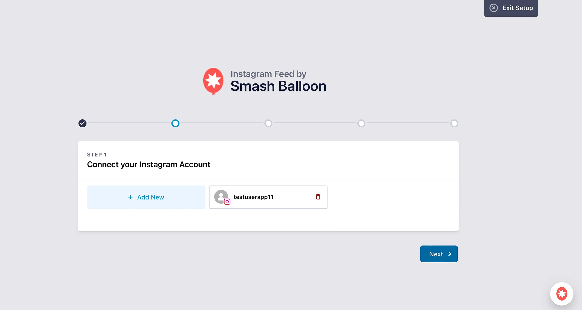 Aggiungi un account Instagram a Smash Balloon.