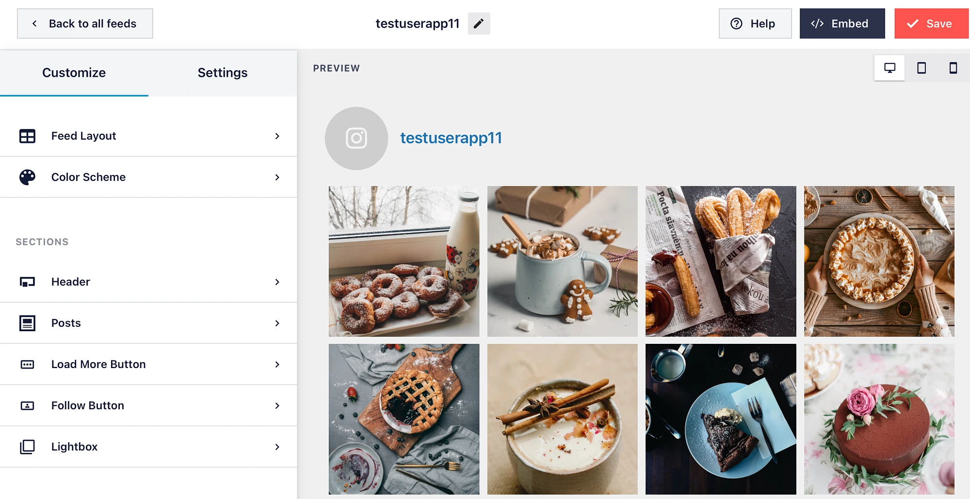 Personalizza il tuo feed Instagram di WordPress.